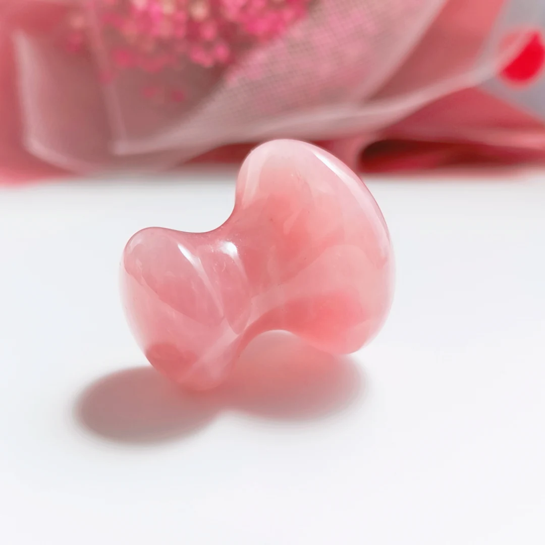 

High quality crystal mushroom shape guasha rose quartz for facial guasha