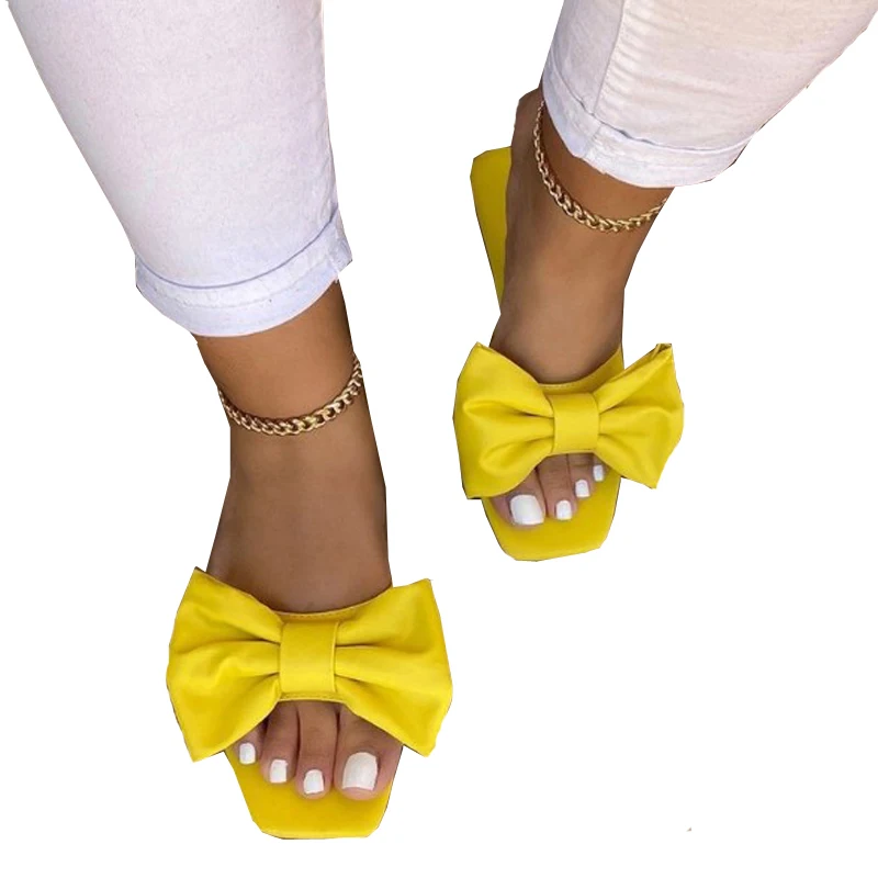 

OXGIFT Wholesale 2020 pink women bow tie sandals