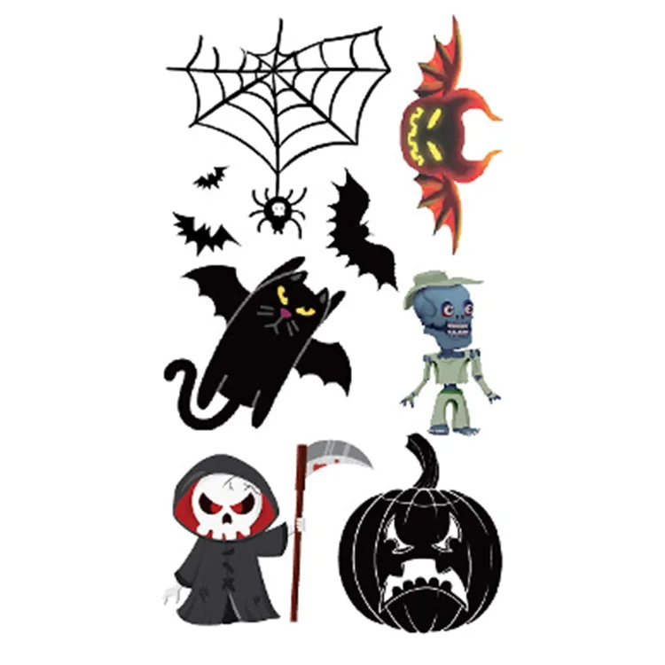 

Joker Ghost Spider Bat Tattoos Halloween Luminous Temporary Custom Tattoo Sticker