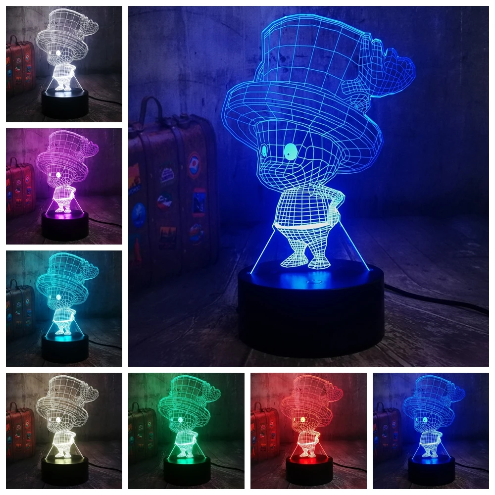 Details about   Acrylic Led Night Light One Piece Tony Chopper Anime 3D Lamp Bedroom Decor Gift 