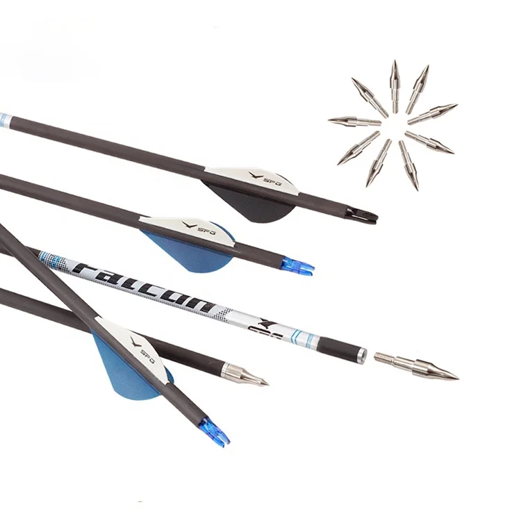 

Archery Pure carbon Arrows Fiber Plastic Vanes Spine 300 400 Carbon Arrow For Compound Recurve Bow