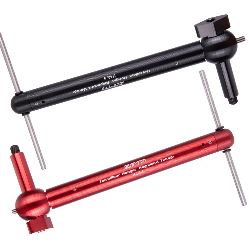 

ZTTO Derailleur Hanger Alignment Gauge HAG-3 Professional Bicycle Tool Measure Straighten MTB Dropout Repair Tool Road Bike, Black and red