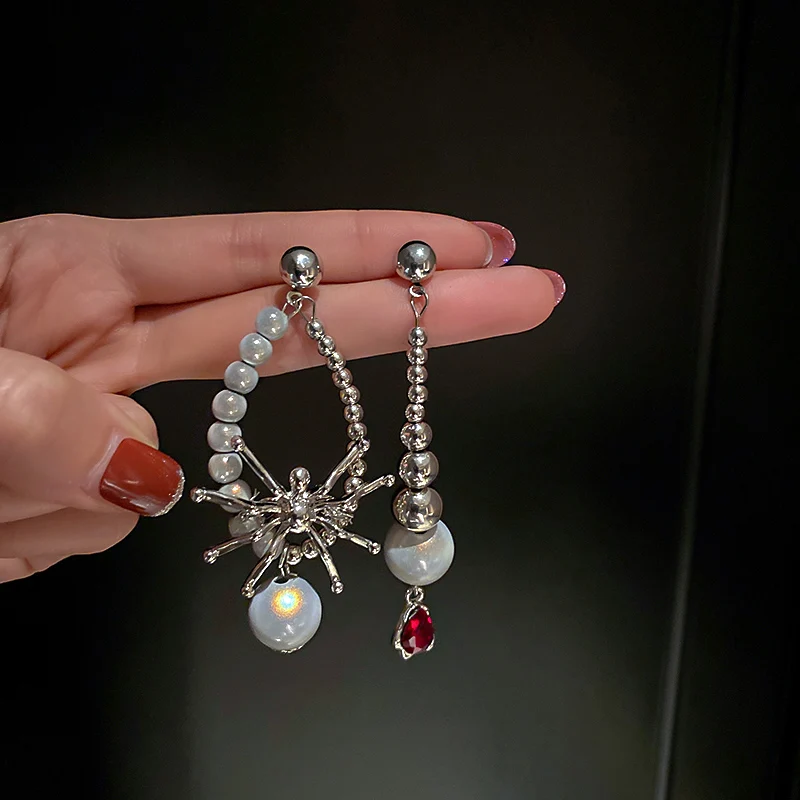

trendy fashion spider drop pearl earring wedding
