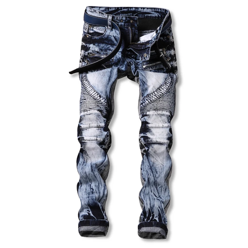 

High quality wholesale fashion two tone denim jean custom biker jeans hommes, Customized color