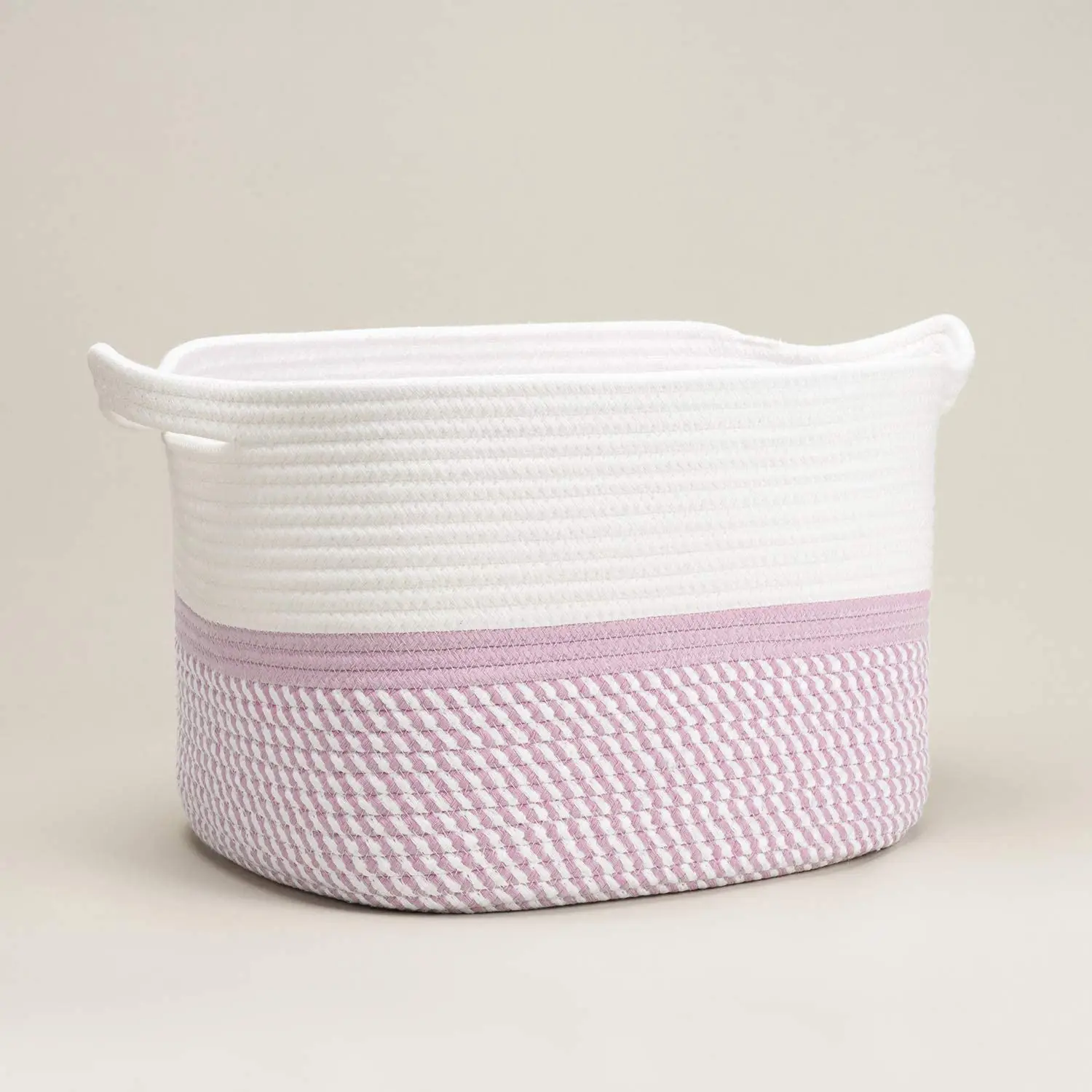 

Cotton Rope Baskets Woven Basket Rectangular Storage Basket with rope Handles for Organizing Magazines Kids Toys Clothes Blanket