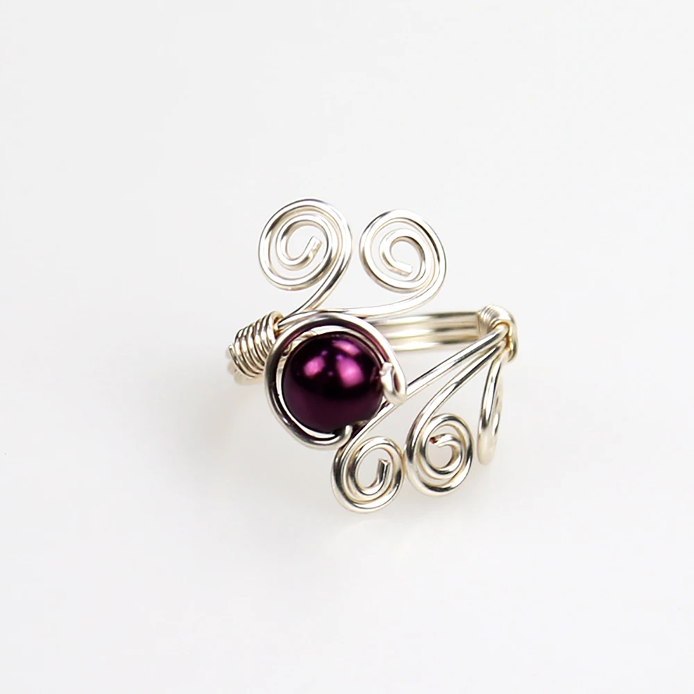 

925 Silver Plate Spiral Toe Wire Wrapped Adjustable Ring, Picture