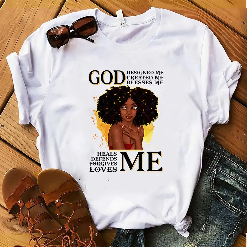 

New Arrivals Black Girl God Designed Me Wholesale Price Cheap Womens tee shirts