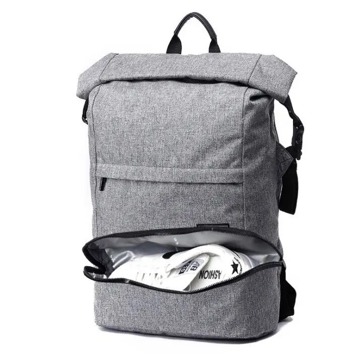 

Y0151 Portable Retro Large Canvas Backpacks Canvas Back Pack Traveling Gym Backpack With Shoes Compartment