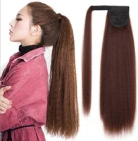 

2019 Top Sell Synthetic Yaki Straight Ponytail Hair Piece Afro Kinky Curly Ponytail with nylon tape