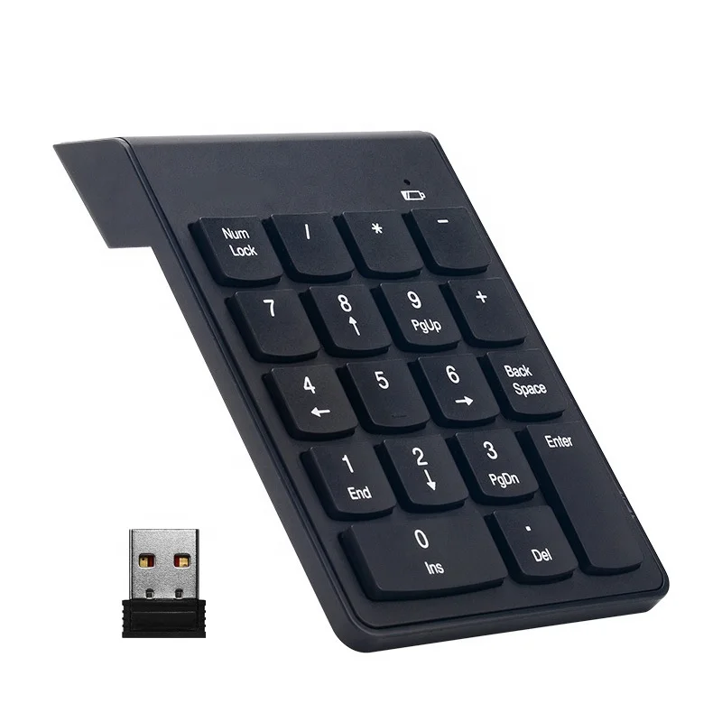 

Wireless Numeric Keypad 18Keys Portable Number Digit Keyboard with 2.4G Mini USB Receiver for Laptop Notebook Surface Pro PC