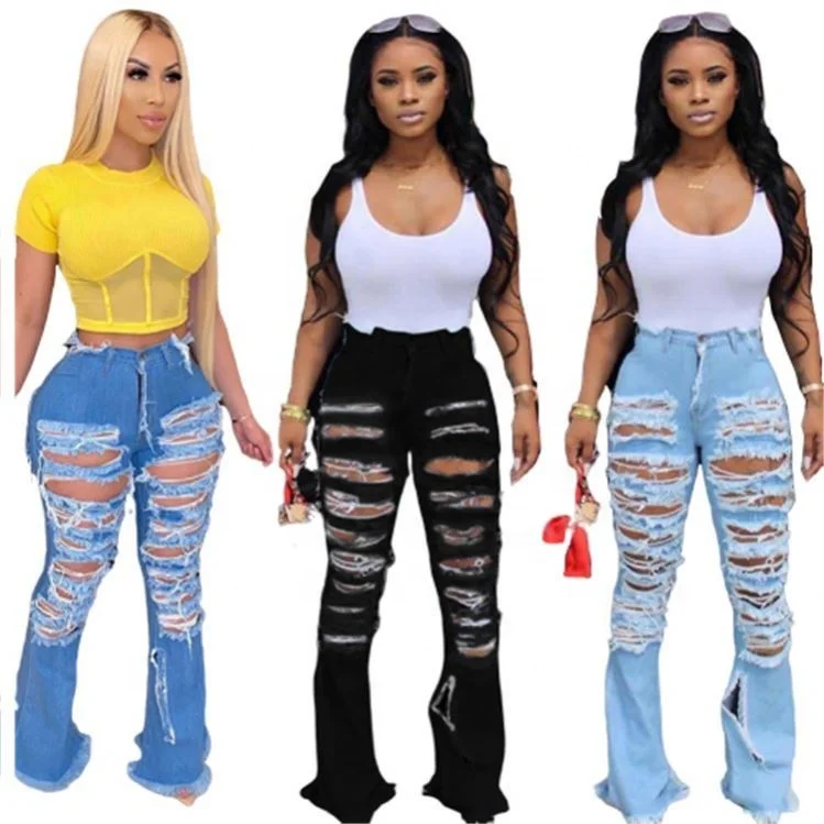

Best Seller Hole Jeans Woman 2021 Women Denim Pants