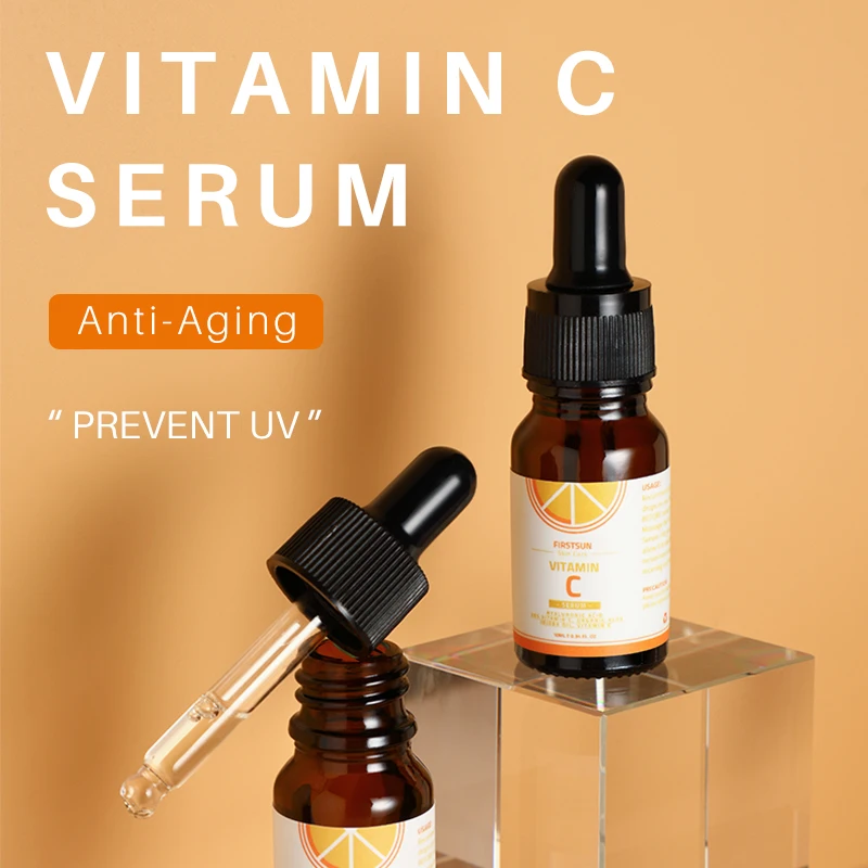 

Paraben Free Vegan Best Vitamin C Serum 20% with Hyaluronic Acid for Face Anti Aging Whitening Organic Skin Care Products