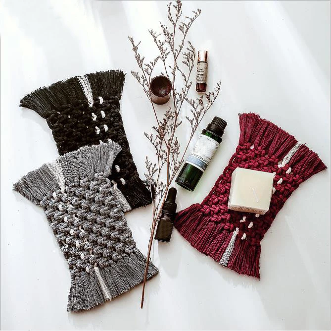 

Handmade Cup Pad Heat Resistant Bohemian Woven Coaster For Home Table Kitchen Office Decoration