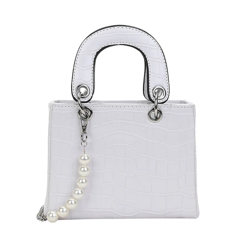 

2021 Women PU Leather Shoulder Bag with Pearl Handle Messenger Satchel Bag Leather Handbag Ladies Shopping Bags, 10 colors