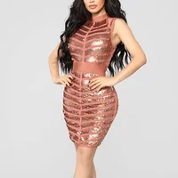 

2020 new arrivals casual bandage dresses sexy plus size women clothing bodycon sequin boho style club party dress vestidos