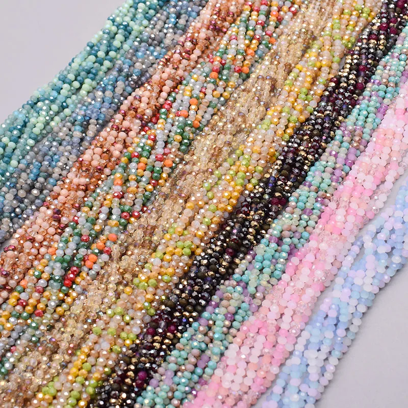 

Mixed-Color 2mm Rondelle Faceted Glass Crystal Beads Seed Loose Spacer Beads For Jewelry Making DIY A String Making Necklace