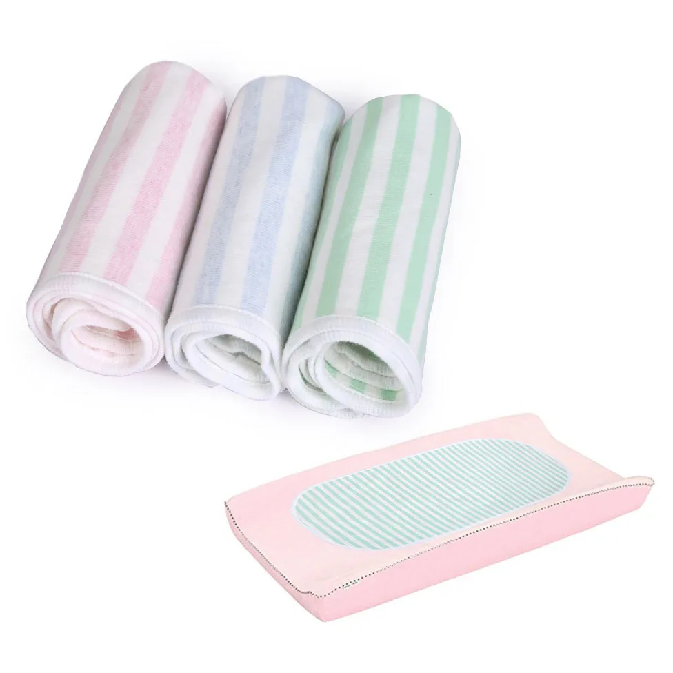 

3pc Cotton Stripe Soft Waterproof Diaper Changing Table Cover Liners Baby Infant Mattress Diaper Mat Changing Pad