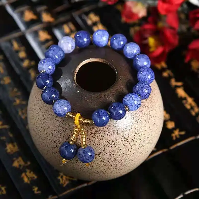 

Fashion Brand Luxury Healing Crystal Stretch Beaded Bracelet Women Men Handmade Gemstone Round Bracelet, 9 kinds of style