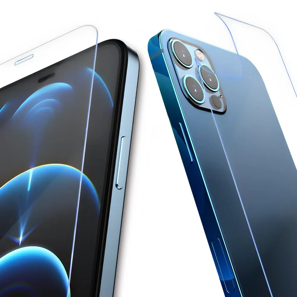 

2 Pack Front and Back Tempered Glass Screen Protector for iPhone 12 Pro Max 5.4'' 6.1'' 6.7''