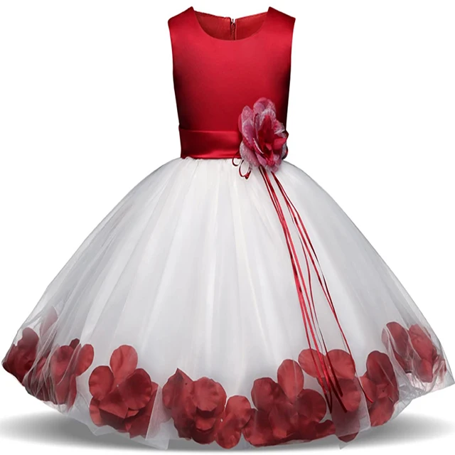 

Girl Tutu Flower Petals Bow Bridal Dress for Toddler Girl Girls Dress 8 Year