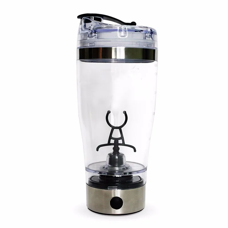 

16oz fancy plastic products shakers mixer cup portable electric protein shaker tumbler, Stainless steel + clear