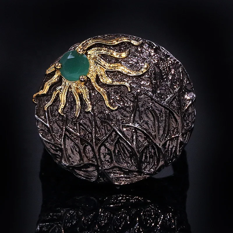 

New Sun Flower Shaped Zircon Ring Fashion Luxury High Quality Engagement Women Wedding Jewelry Gift Party ring