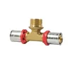 Tee Press fittings are installed using a PEX press tool and press sleeves