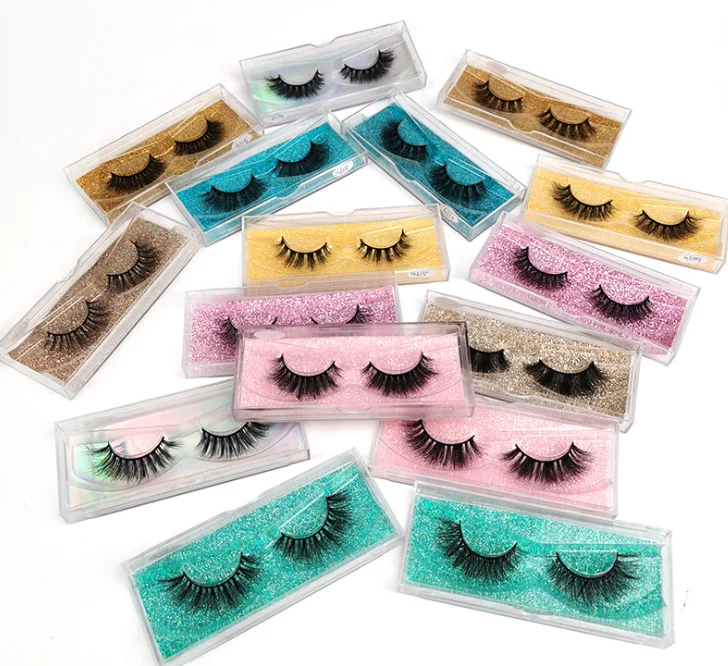 

Free Sample Wholesale 100% Real Mink Lashes Private Label Cruelty Free 16mm 18mm 3D Mink Eyelash With Custom Lashbox Packaging, Black color