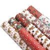 Merry Christmas Printed PVC Synthetic Leather Sheets Set For Craft 9pcs/set 72094