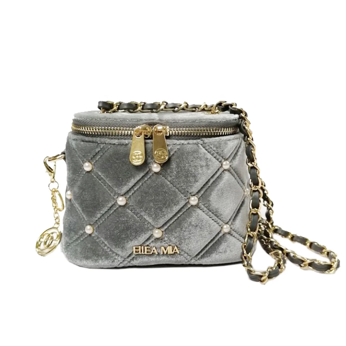 

2pcs MOQ Fashion Designer Quilt Bag Soft Velvet Pear Studs Top Zipper Hot Sell Chain Shoulder Crossbody for Women 2020 Handbag