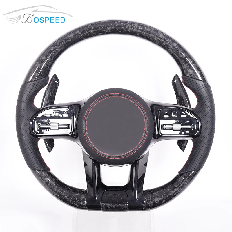 

FORGED Carbon fiber steering wheel for Benz AMG C CLASS C43,forged carbon paddles