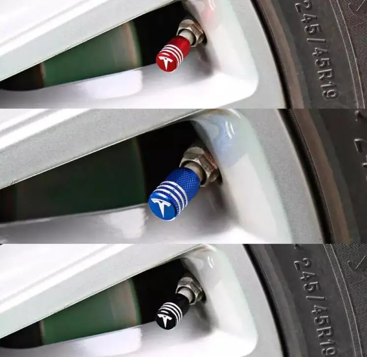 Aluminium Valve Stem Caps For Tesla Model 3 S X Y Tire Decorative Valve