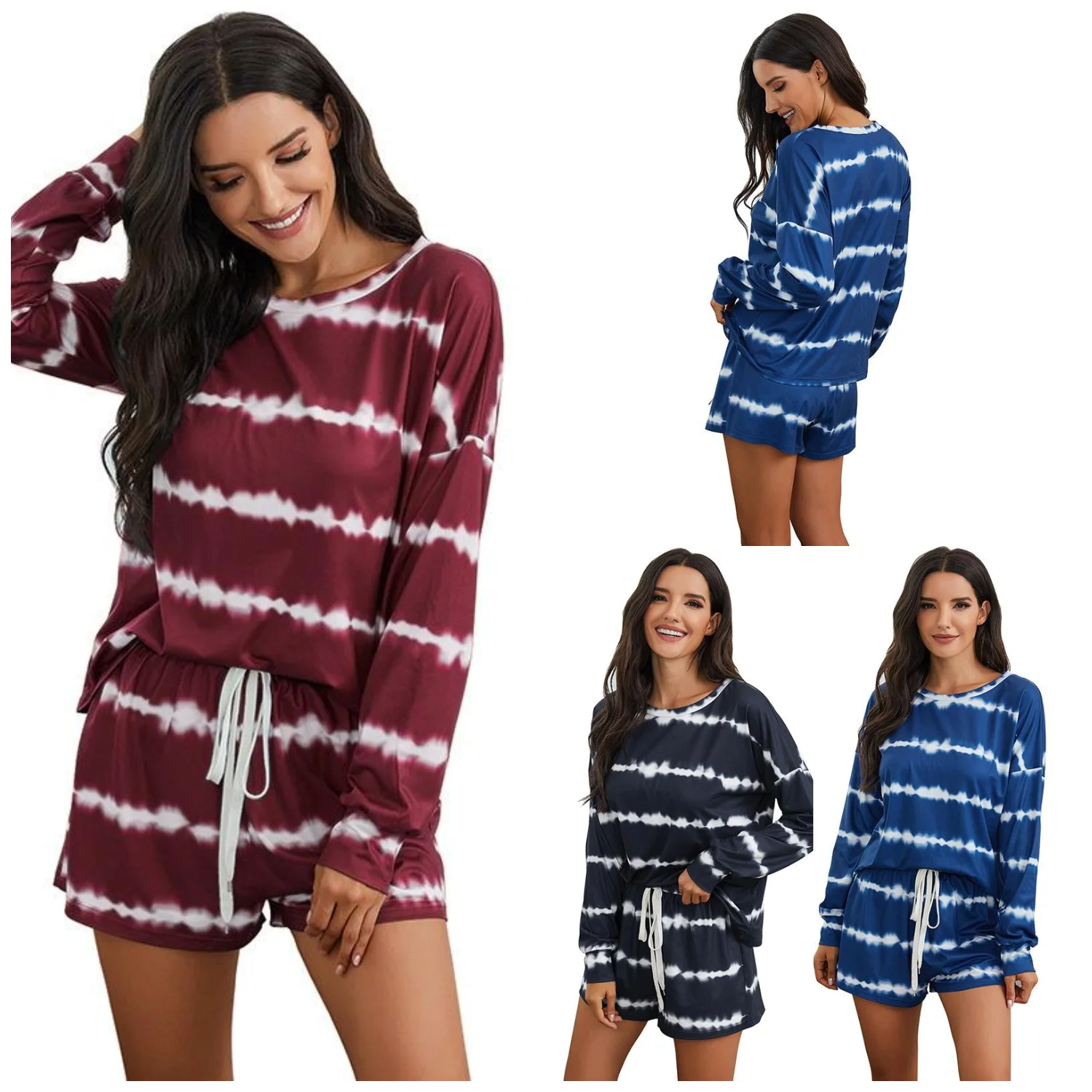 

Home wear tie-dye T-shirt and shorts suit