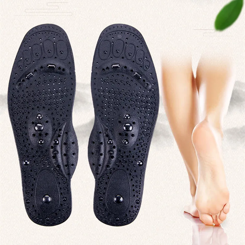 

Black Plantar Fasciitis Relief Plantar Acupoint Improve Blood Circulation Massage PVC 8 Pcs Magnets Magnetic Therapy Insole