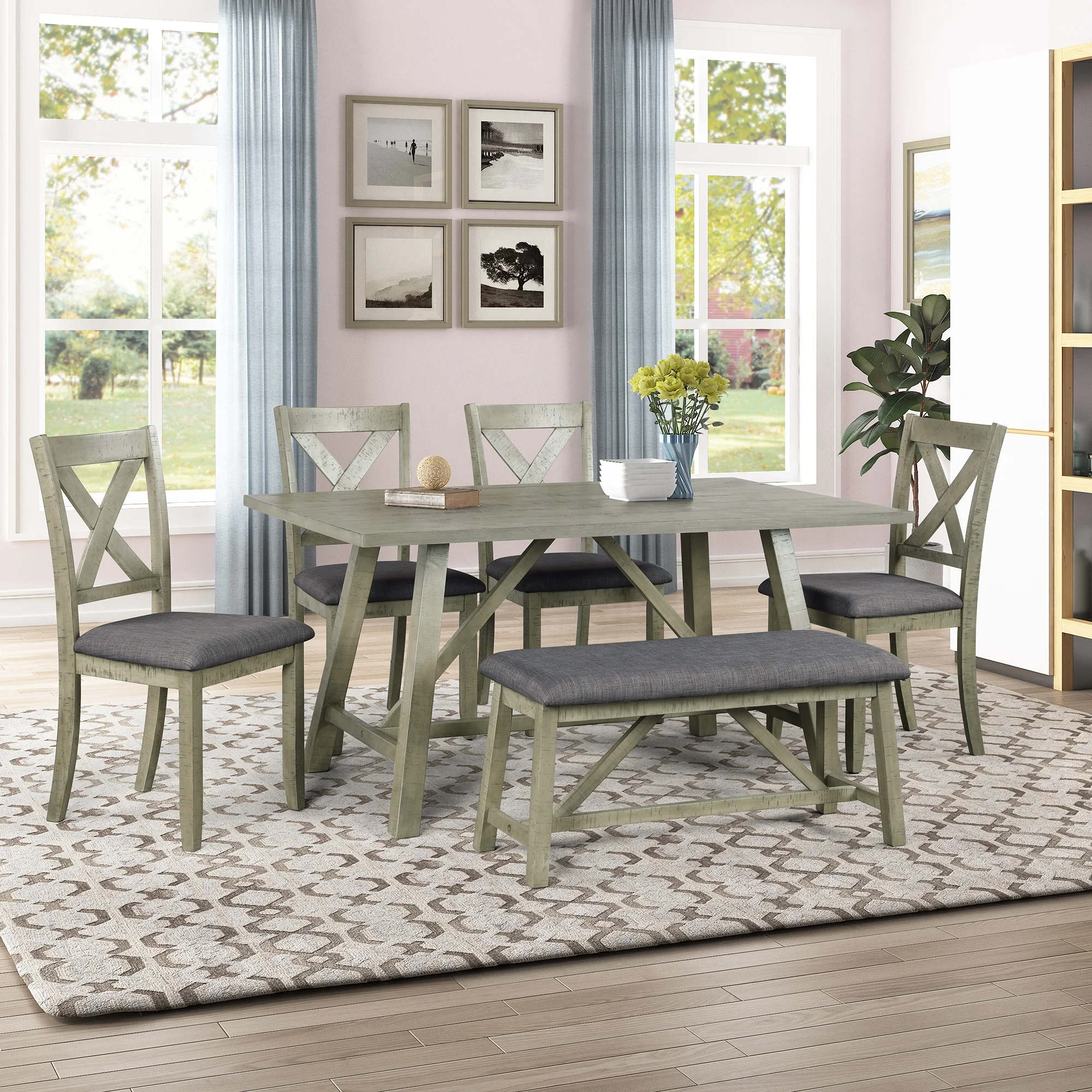 Wood Dining Table And Chair Kitchen Table Set With Table
