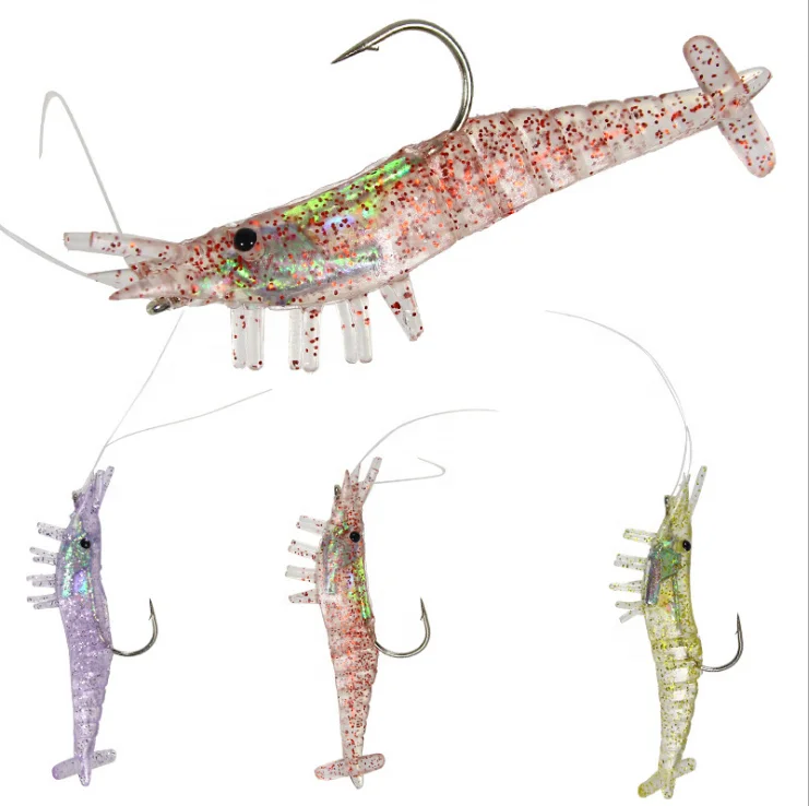 

8.5cm 10g Prawn bionic bait soft plastic Fishing Lure With Hook Sea Fishing silicone Shrimp Soft Lure