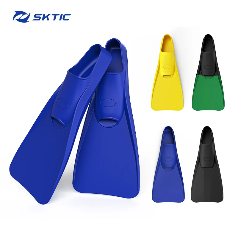 

SKTIC High Quality Long Snorkeling Diving Swimming Fins For Men Women Freediving Rubber Flippers, Blue