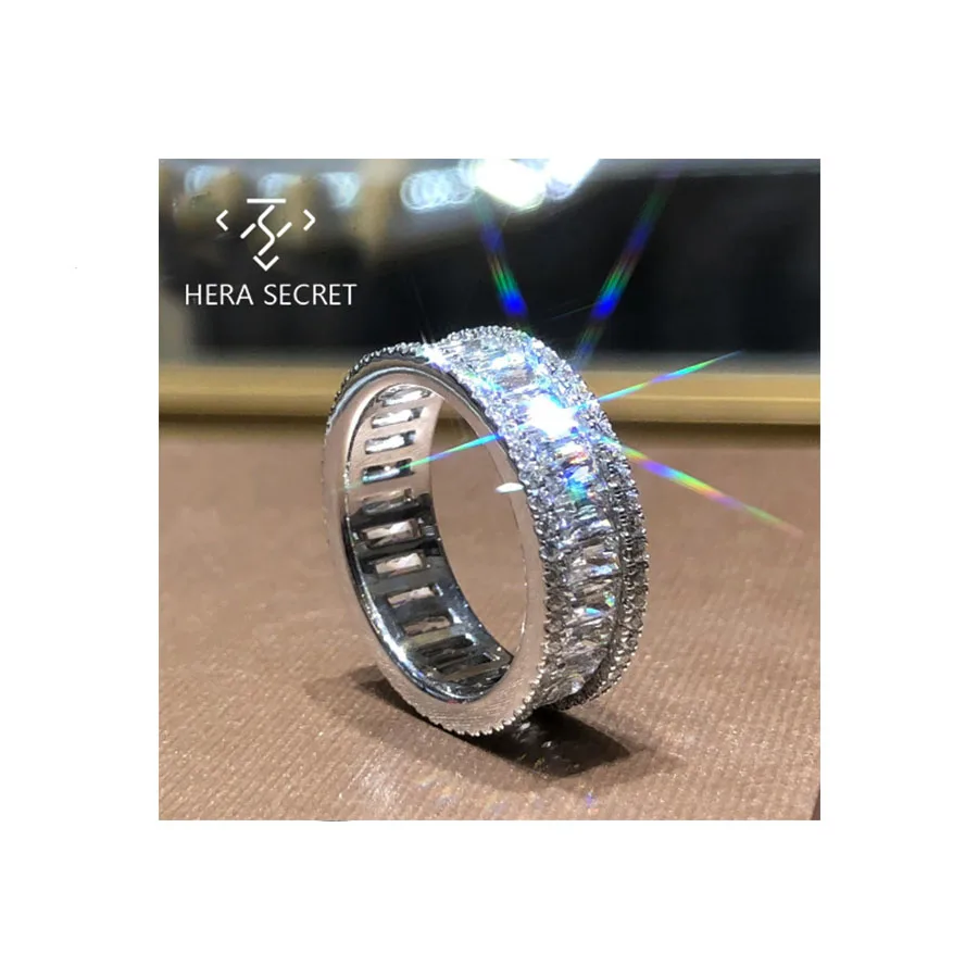 

Factory price chic diamond ring women jewelry with CVD CZ Moissanite, White