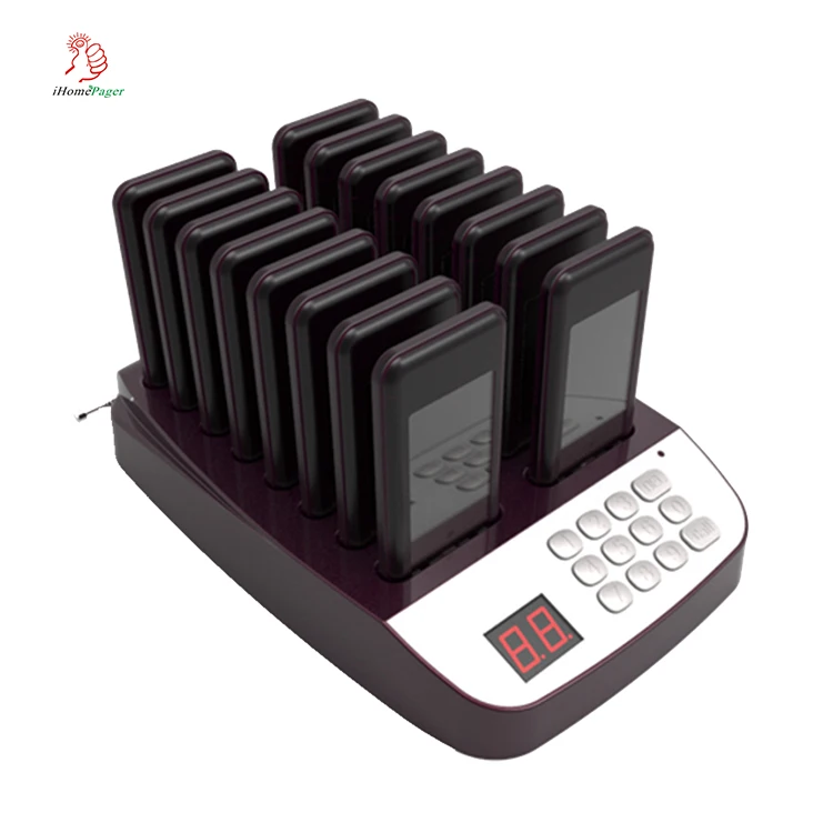 

2019 hot sale restaurant 16 call guest paging queuing system coaster pagers with transmitter