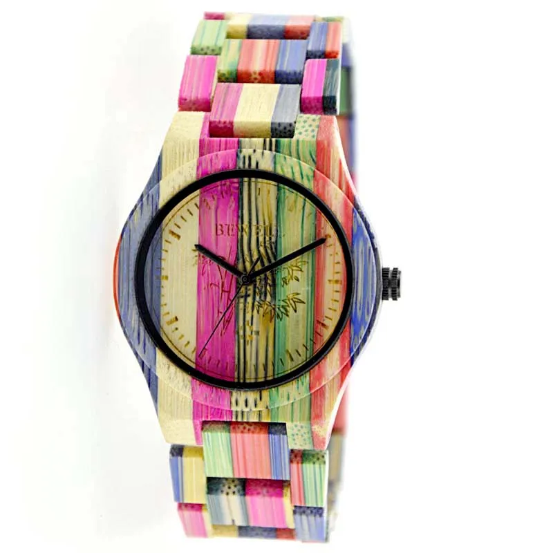 

Alibaba Express Turkey Bewell Lighter Wrist Bamboo Wood Watch Men Wrist Colorful Bamboo Watches, Mix-colors