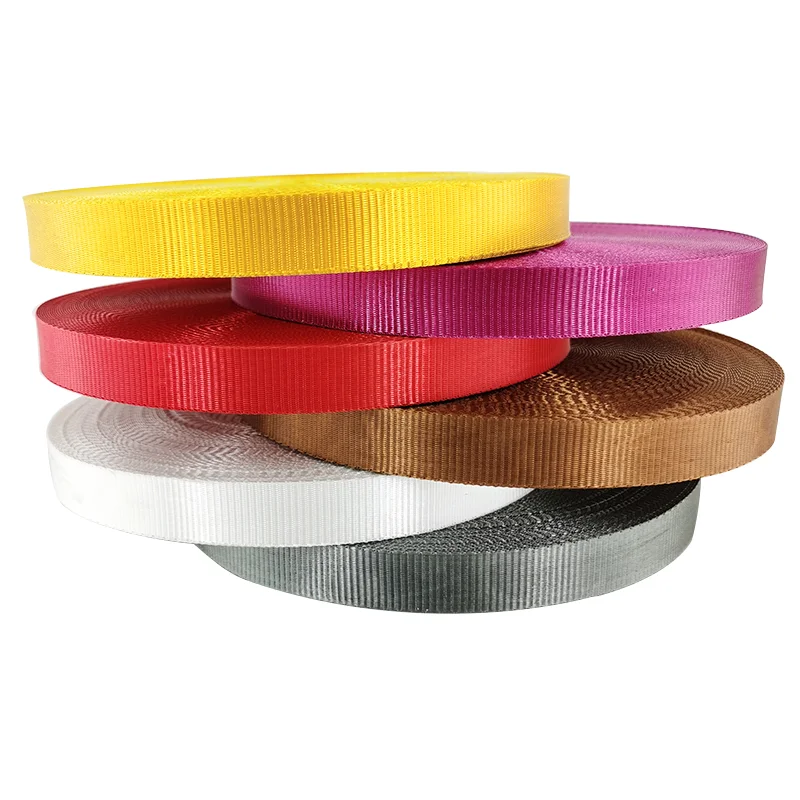 

Ribbon sling polyester tape 10mm12mm15mm20mm webbing nylon multi colors can be customized polyester webbing, Customizable