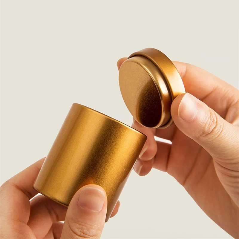 Small Round Consumer Electronics Metal Packaging Twist Canister Tins Cans Custom Logo Printed Packaging Services Storage Tin Box