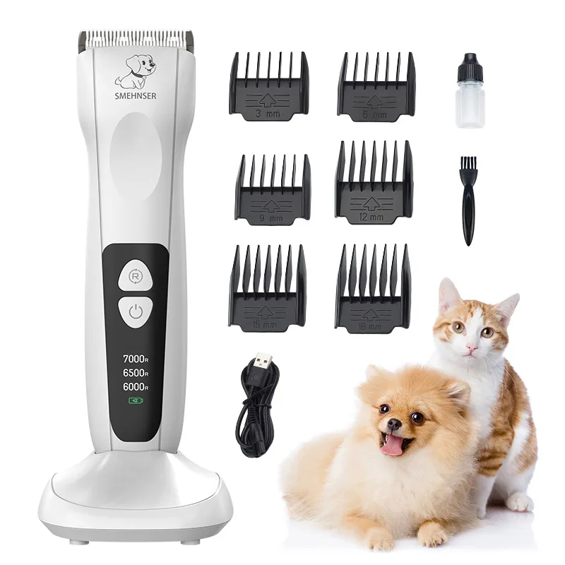 

SMEHNSER Dog Clippers Cordless Pet Clippers Pet Grooming Kit Low Noise Cats Dog Hair Clippers Dog Trimmer