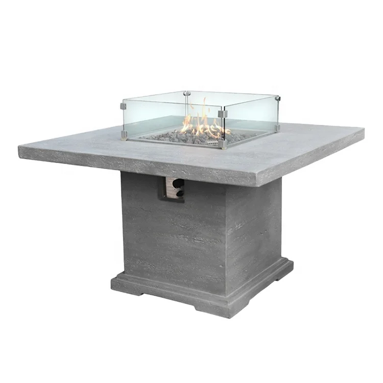 

Elementi multi function outdoor fire pit table indoor smokeless propane heater square dining table fire