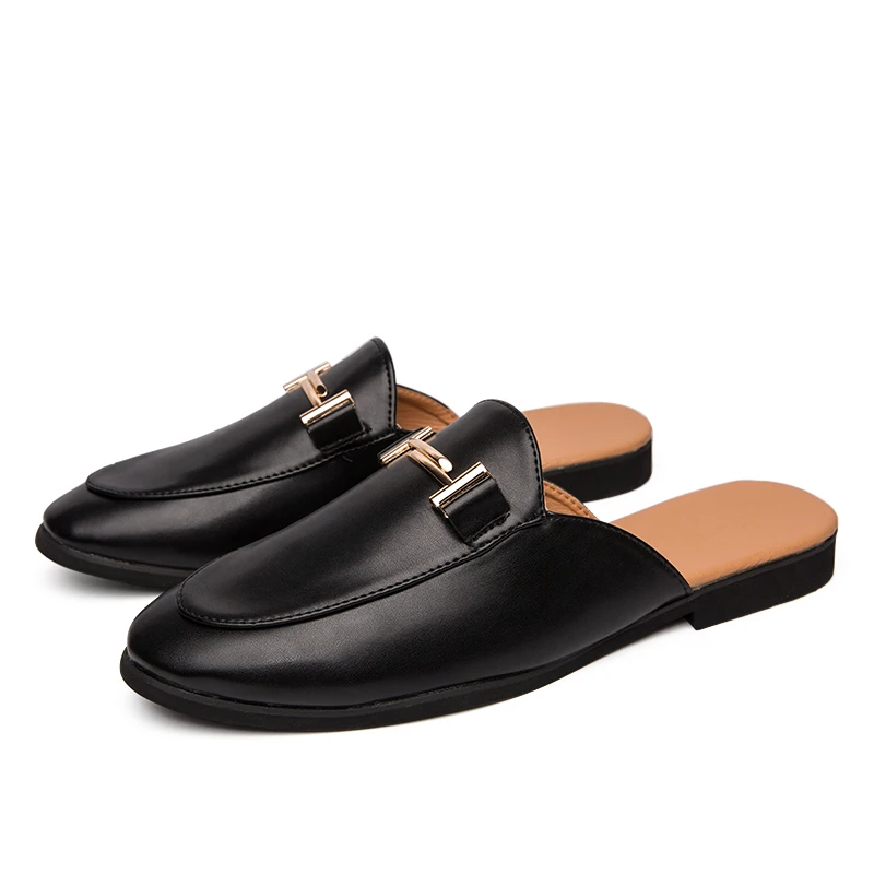 

2021 Luxury Branded H Men Slippers Sandals Gold Chain Shoes Leather Slipper Slides Causal Tor Gentleman Flats Male Flip Flops