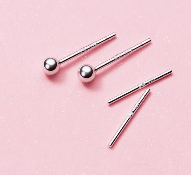 

Non-allergenic sterling silver 925 ear stud earrings, Gold/silver