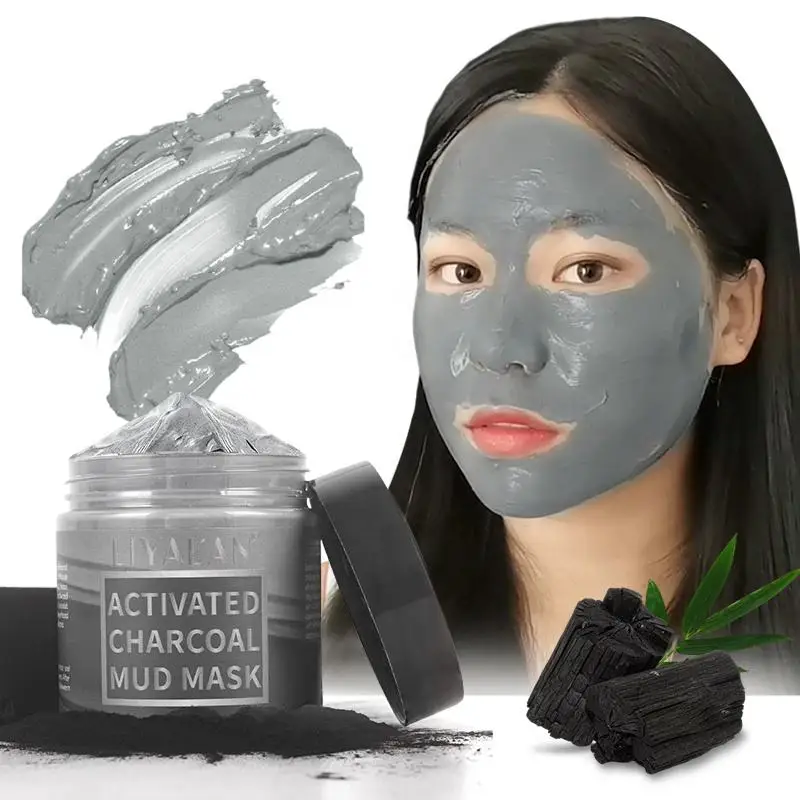 

Natural Organic Private Label Facial Skin Care Pore Cleaner BlackHead Remover Natural Activated Carbon Charcoal Clay Face Mask, Green tea