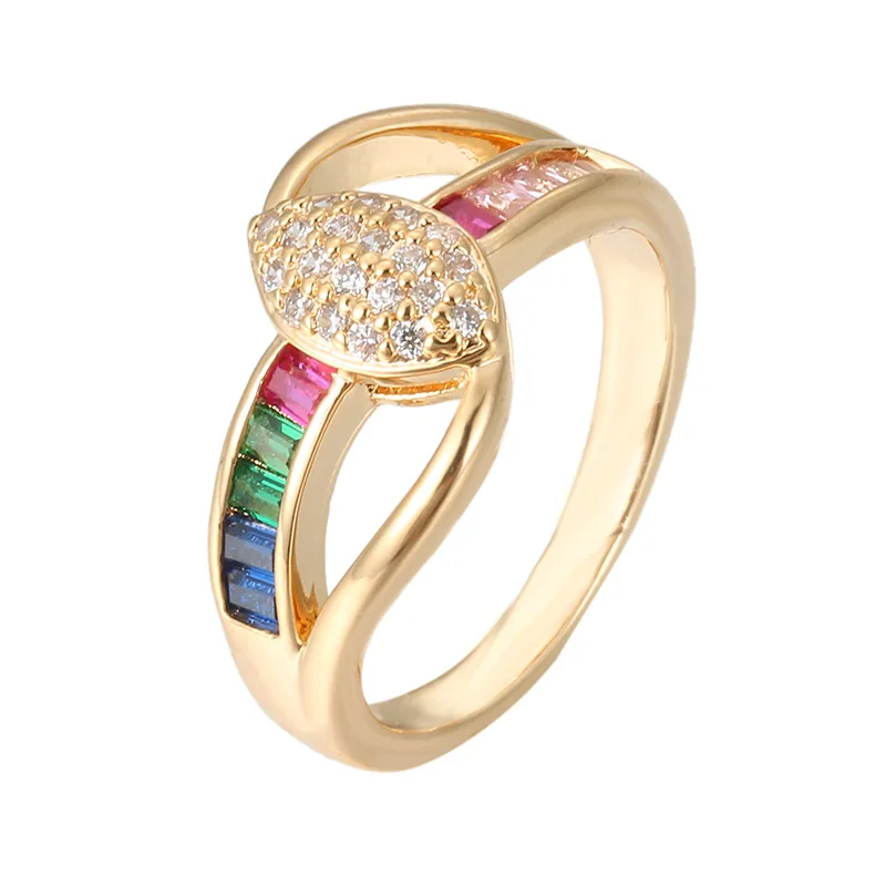 

Statement Finger Jewelry CZ Zirconia Leaves Ring Bling Diamond Rhinestone Crystal Leaf Ring For Party
