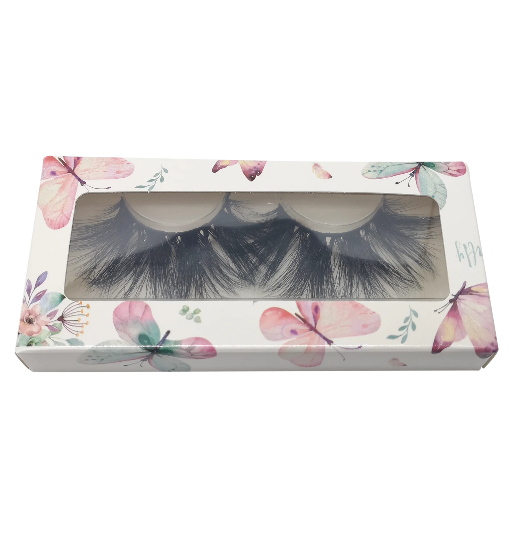 

100% real pure 3d huaman mink fur false wispy eyelashes vendor 70 pair boxes bulk clear band with custom, Black