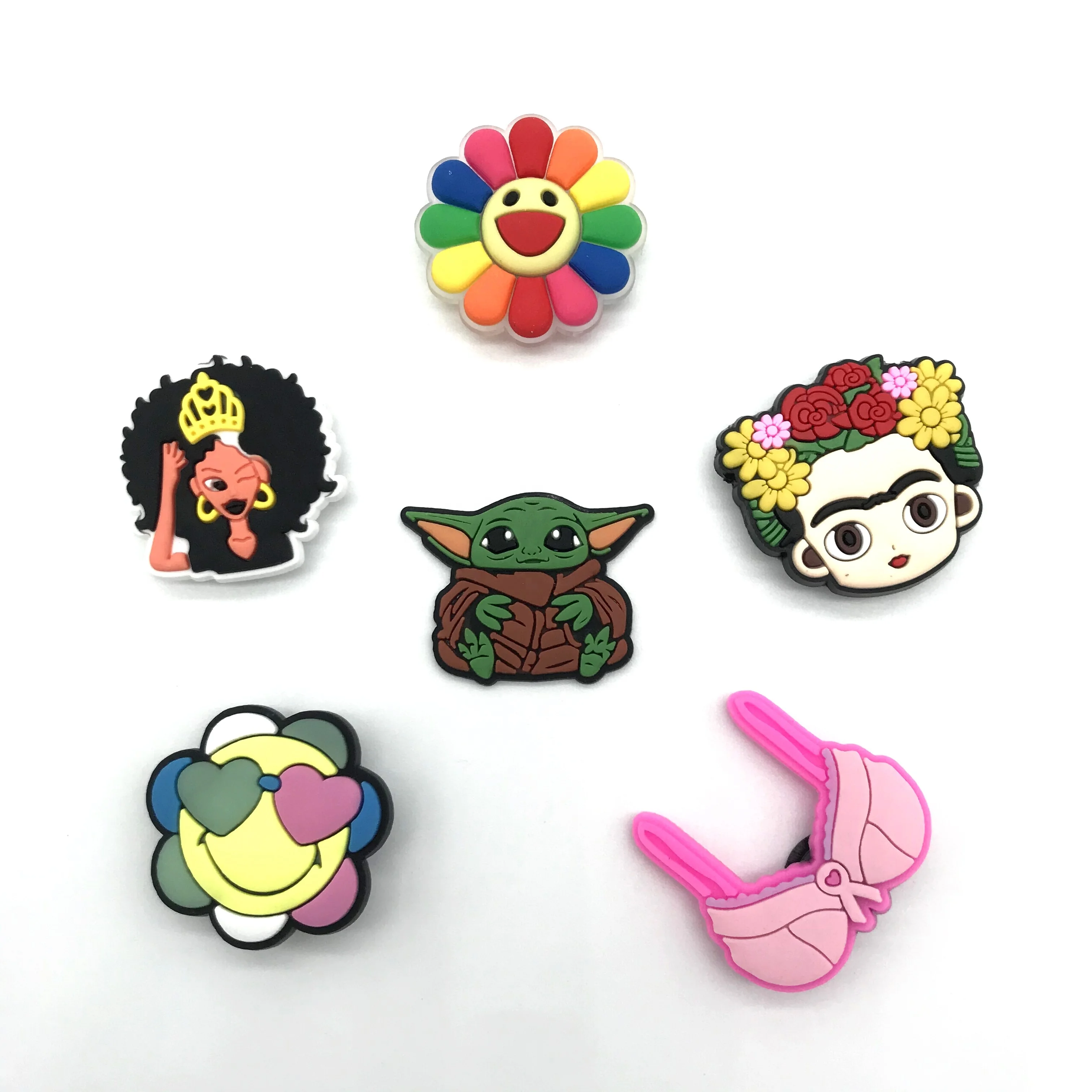 

Designer Baby Yoda PVC shoe charms customized jibz shoe charm for croc shoe sandal slipper charm, Picture